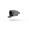 Replacement CPAP Machine part Air Outlet in grey, floating on transparent background